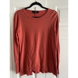 Joh Long Sleeve Top Womens Size Small Terracotta Orange Slub Cotton Boho Minimal